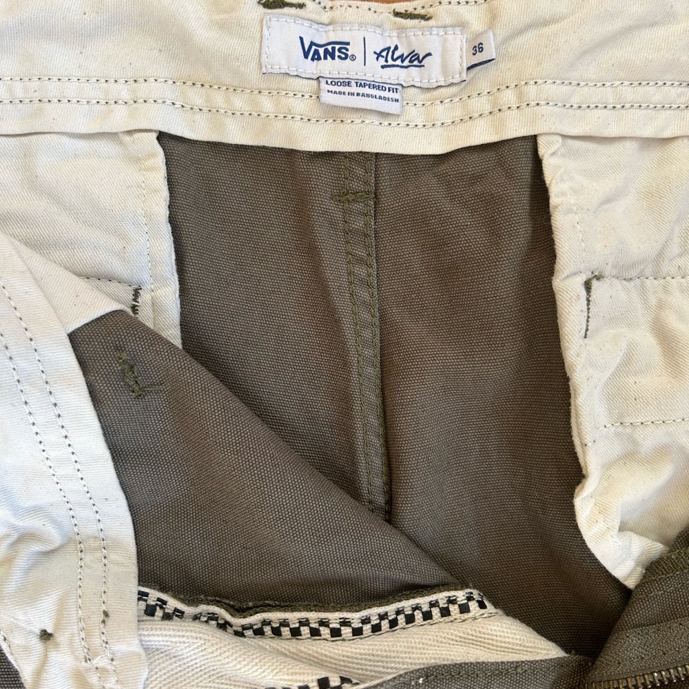 Vans Alva Skates Service Men's Olive drab Cargo Pants - Picture 2 of 4